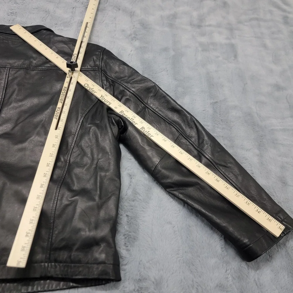 Wilsons Pelle Studio‎ Jacket Mens XL Black Thinsulate Lined Leather Bomber Zip